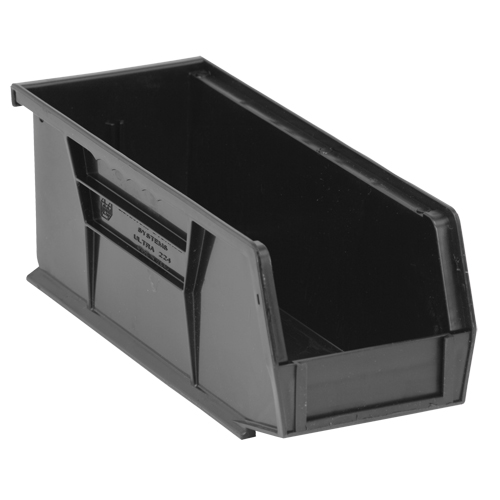 Ultra Stack & Hang Bin, 4-1/8" W x 4" H x 10-7/8" D, Black Helyx Safety & Industrial Supplies