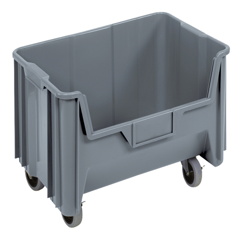 Bac g&eacute;ant mobile empilable, 12-7/16" ha x 19-7/8" la x 15-1/4" p, Capacit&eacute; de 250 lb, Gris Helyx Safety & Industrial Supplies