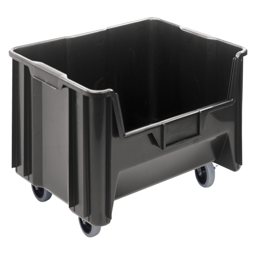 Bac g&eacute;ant mobile empilable, 12-7/16" ha x 19-7/8" la x 15-1/4" p, Capacit&eacute; de 250 lb, Noir Helyx Safety & Industrial Supplies