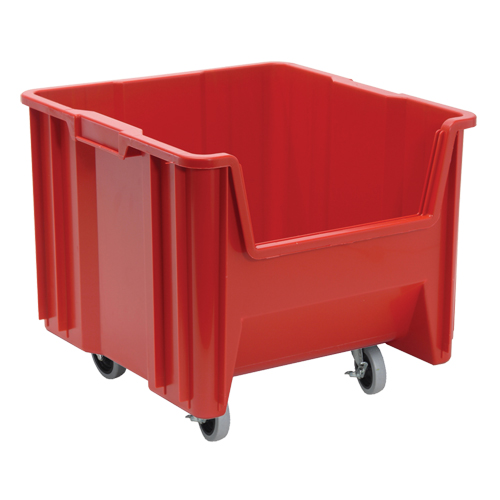 Bac g&eacute;ant mobile empilable, 12-1/2" ha x 16-1/2" la x 17-1/2" p, Capacit&eacute; de 250 lb, Rouge Helyx Safety & Industrial Supplies