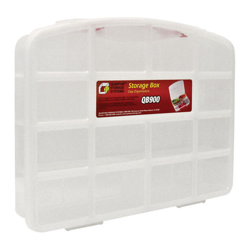 Bac de rangement clair avec compartiments, 13" la x 10-1/4" p x 2-3/8" h, 10 compartiments Helyx Safety & Industrial Supplies