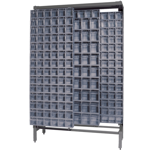Syst&egrave;me de stockage &agrave; glissi&egrave;re &agrave; bacs basculants autonome, 48" la x 18" p x 77" h, 303 tiroirs Helyx Safety & Industrial Supplies
