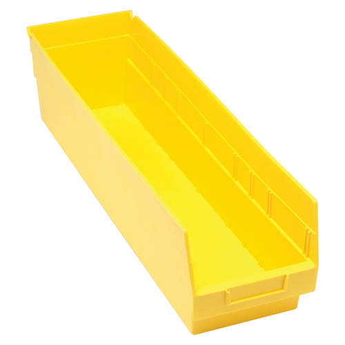 Bacs en plastique pour &eacute;tag&egrave;res Store More, 6-5/8" la x 6" H x 23-5/8" p, Jaune, Capacit&eacute; 90 lb Helyx Safety & Industrial Supplies