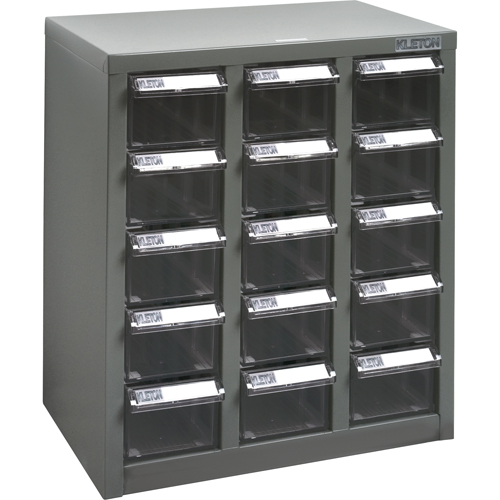 Casiers pour pi&egrave;ces KPC-500, Acier, 15 tiroirs, 14" x 8-2/3" x 16-1/3", Gris Helyx Safety & Industrial Supplies