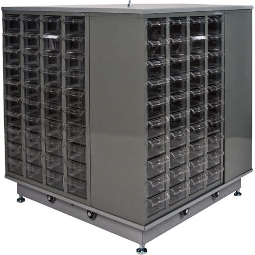 Casiers pour pi&egrave;ces KPC-600, Acier galvanis&eacute;, 40 tiroirs, 18-3/10" x 8-7/10" x 25-3/10", Gris Helyx Safety & Industrial Supplies