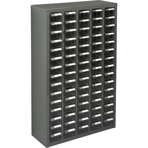 KPC-600 Parts Cabinet, Galvanized Steel, 75 Drawers, 23-1/10" x 8-7/10" x 36-9/10", Grey Helyx Safety & Industrial Supplies
