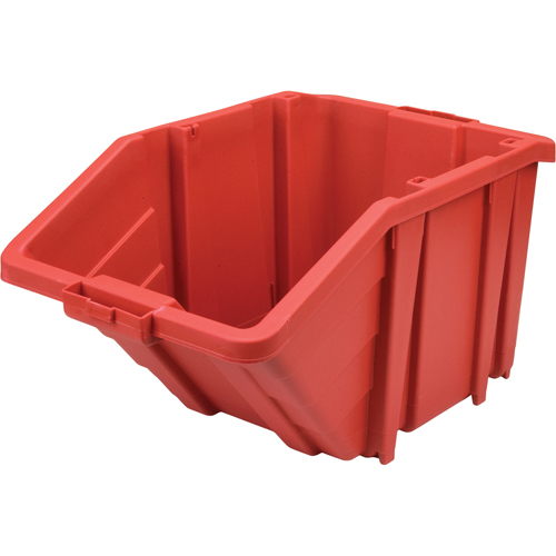 Jumbo Plastic Bin, 15-1/2" W x 13" H x 25" D, Red, 200 lbs. Capacity Helyx Safety & Industrial Supplies