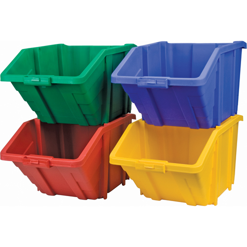 Jumbo Plastic Bin, 15-1/2" W x 13" H x 25" D, Red, 200 lbs. Capacity Helyx Safety & Industrial Supplies