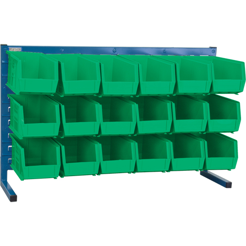 Louvered Rack with Bins, 18 Bins, 36" W x 8-1/4" D x 22" H Helyx Safety & Industrial Supplies