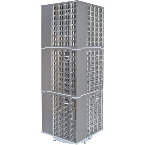 Heavy-Duty Industrial Carousel Drawer Cabinet, Steel, 384 Drawers, 27" W x 27" D x 80" H, Grey Helyx Safety & Industrial Supplies