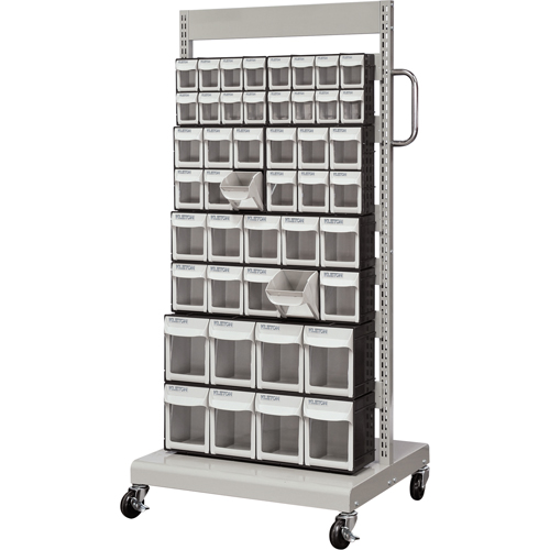 Mobile Tilt Bin Rack, Single-sided, 46 bins, 26-1/4" W x 22" D x 57-1/2" H Helyx Safety & Industrial Supplies