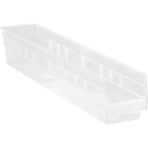 Bacs de rangement pour tablettes, 4-1/8" la x 4" H x 23-5/8" p, Transparent, Capacit&eacute; 50 lb Helyx Safety & Industrial Supplies