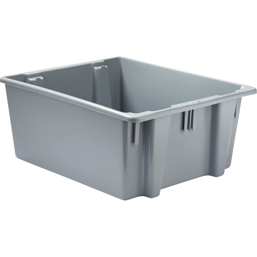 Stack & Nest Palletote Box, 10" x 19.5" x 23.5", Grey Helyx Safety & Industrial Supplies