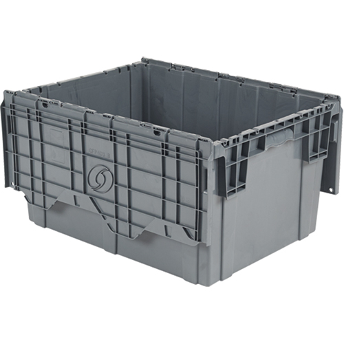 Flipak&reg; Polyethylene Plastic (PE) Distribution Containers, 39" x 14" x 13", Grey Helyx Safety & Industrial Supplies