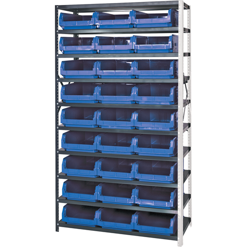 Shelving Unit with Stacking Bins, Steel, Magnum Bin, 650 lbs. Capacity, 42" W x 76" H Helyx Safety & Industrial Supplies