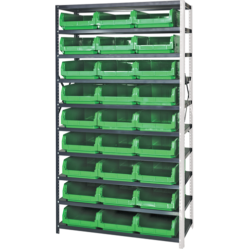 Shelving Unit with Stacking Bins, Steel, Magnum Bin, 650 lbs. Capacity, 42" W x 76" H Helyx Safety & Industrial Supplies