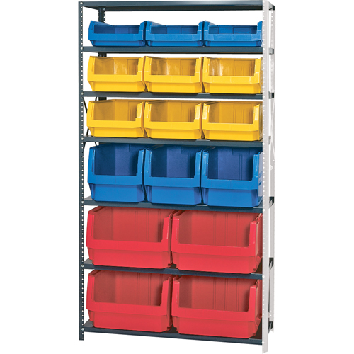 Shelving Unit with Stacking Bins, Steel, Magnum Bin, 650 lbs. Capacity, 42" W x 76" H Helyx Safety & Industrial Supplies