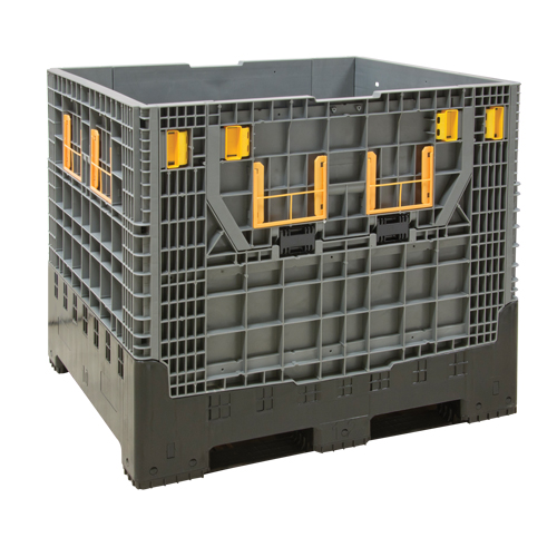 Collapsible Bulk Container, 47.2" L x 39.4" W x 39.4" H, Grey Helyx Safety & Industrial Supplies