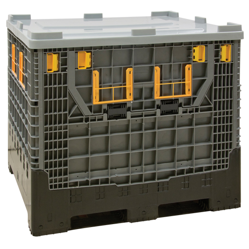 Collapsible Bulk Container, 47.2" L x 39.4" W x 39.4" H, Grey Helyx Safety & Industrial Supplies