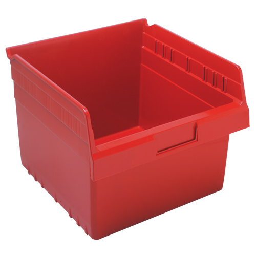 Store-Max Shelf Bins, 11-1/8" W x 8" H x 11-5/8" D, Red, 44 lbs. Capacity Helyx Safety & Industrial Supplies