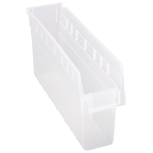 Store-Max Shelf Bins, 4-3/8" W x 8" H x 17-7/8" D, Clear, 56 lbs. Capacity Helyx Safety & Industrial Supplies