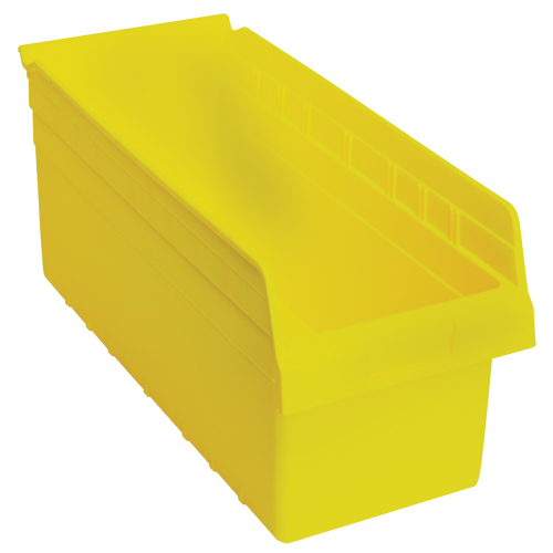 Store-Max Shelf Bins, 8-3/8" W x 8" H x 17-7/8" D, Yellow, 56 lbs. Capacity Helyx Safety & Industrial Supplies
