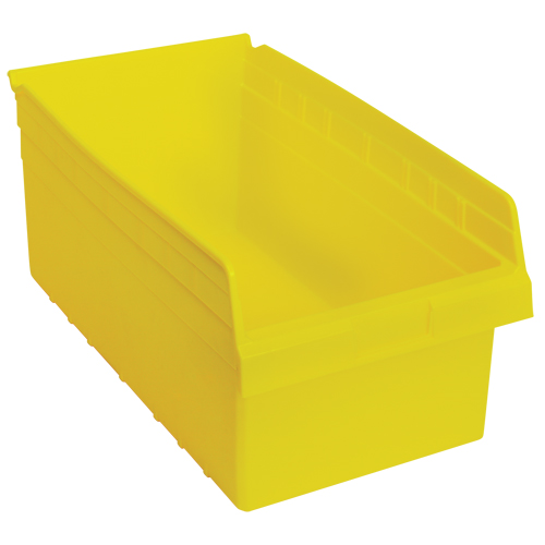 Store-Max Shelf Bins, 11-1/8" W x 8" H x 17-7/8" D, Yellow, 56 lbs. Capacity Helyx Safety & Industrial Supplies
