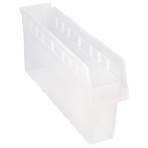 Store-Max Shelf Bins, 4-3/8" W x 8" H x 23-5/8" D, Clear, 68 lbs. Capacity Helyx Safety & Industrial Supplies