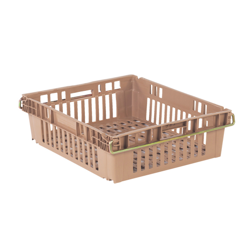 Agricultural Plastic Stack-N-Nest Container, 20.3" x 24" x 6.8", Beige Helyx Safety & Industrial Supplies