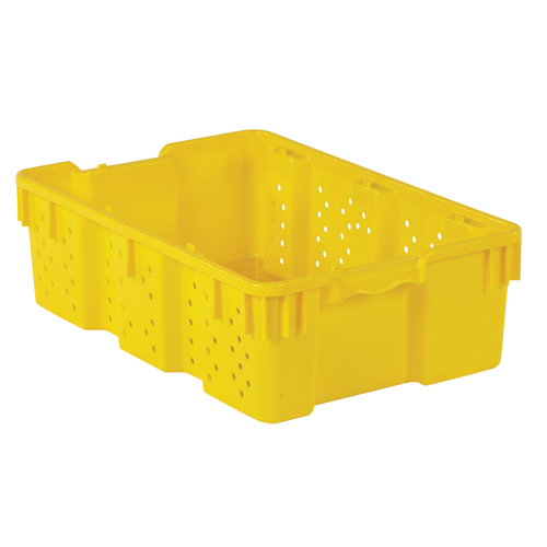 Agricultural Plastic Stack-N-Nest Container, 16" x 23.9" x 7.3", Yellow Helyx Safety & Industrial Supplies