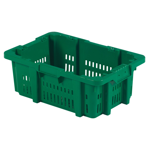 Contenant en plastique Stack-N-Nest pour la manutention des aliments, 16" x 23,9" x 8,8", Vert Helyx Safety & Industrial Supplies