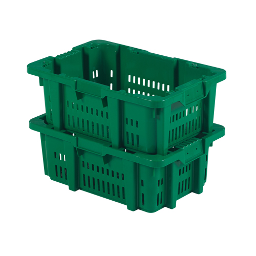 Contenant en plastique Stack-N-Nest pour la manutention des aliments, 16" x 23,9" x 8,8", Vert Helyx Safety & Industrial Supplies