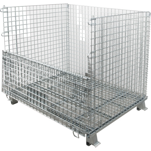 Conteneur repliable en m&eacute;tal grillag&eacute;, 48" la x 40" p x 36" h, Capacit&eacute; de 4000 lb Helyx Safety & Industrial Supplies