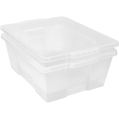 Contenant avec loquets en plastique,  la x 21" p x 7,75" h, Noir Helyx Safety & Industrial Supplies