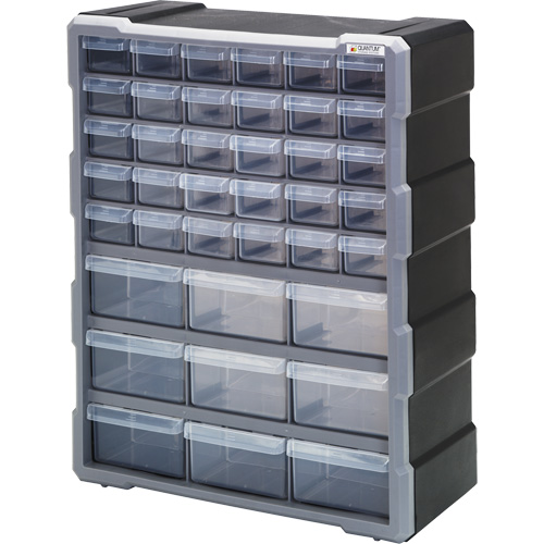 Drawer Cabinet, Plastic, 39 Drawers, 15" x 6-1/4" x 18-3/4", Black Helyx Safety & Industrial Supplies