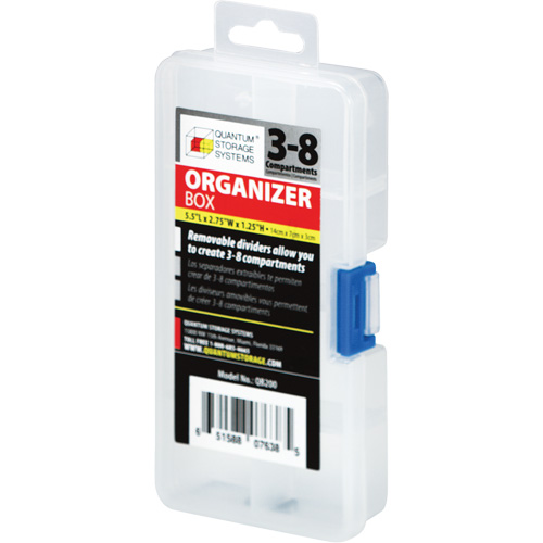 Boîte &agrave; compartiments en plastique, 2,75" la x 5,5" p x 1,25" h, 8 compartiments Helyx Safety & Industrial Supplies