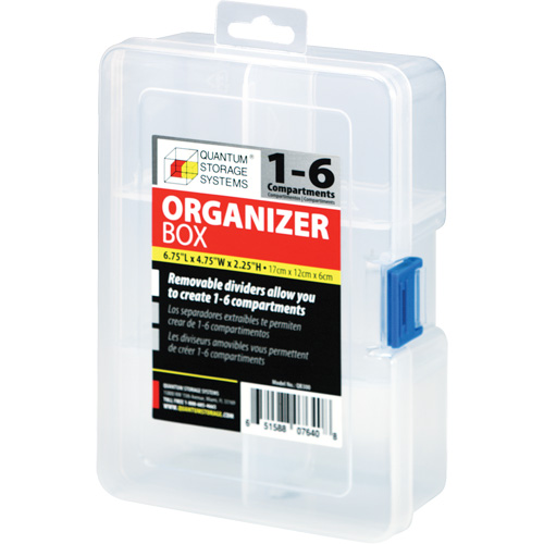 Boîte &agrave; compartiments en plastique, 4,75" la x 6,75" p x 2,25" h, 6 compartiments Helyx Safety & Industrial Supplies