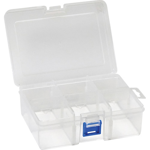 Boîte &agrave; compartiments en plastique, 4,75" la x 6,75" p x 2,25" h, 6 compartiments Helyx Safety & Industrial Supplies