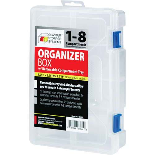Plastic Compartment Box, 6.25" W x 9.25" D x 2.2" H, 8 Compartments Helyx Safety & Industrial Supplies