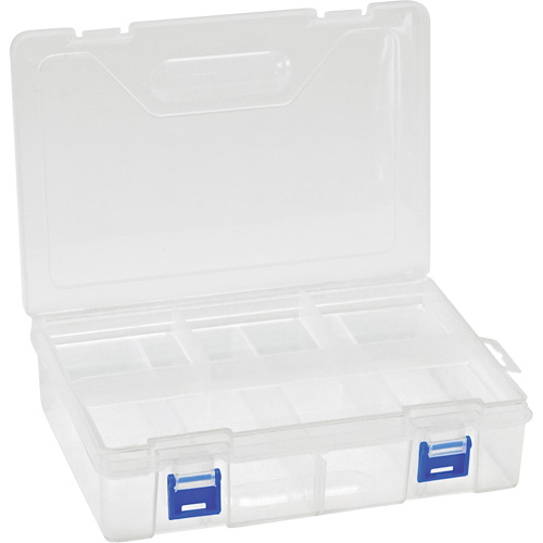 Plastic Compartment Box, 6.25" W x 9.25" D x 2.2" H, 8 Compartments Helyx Safety & Industrial Supplies