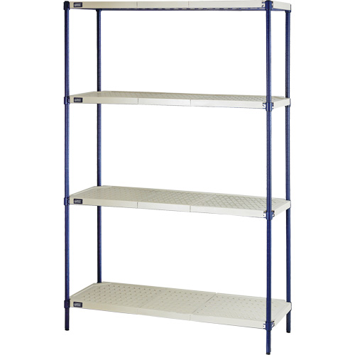 Wire Shelving Unit with Plastic Shelves, Wire Frame with Plastic Shelves, Boltless, 600 lbs. Capacity, 48" W x 72" H x 24" D Helyx Safety & Industrial Supplies