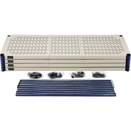 Wire Shelving Unit with Plastic Shelves, Wire Frame with Plastic Shelves, Boltless, 600 lbs. Capacity, 48" W x 72" H x 24" D Helyx Safety & Industrial Supplies