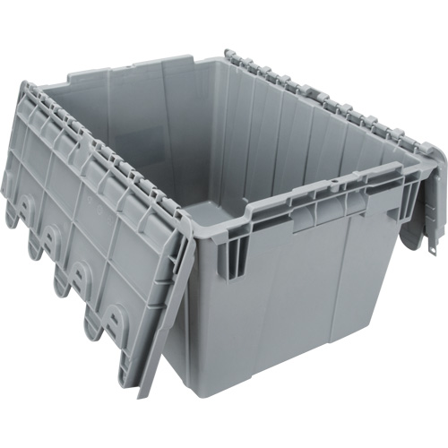Flip Top Plastic Distribution Container, 21.65" x 15.5" x 12.5", Grey Helyx Safety & Industrial Supplies