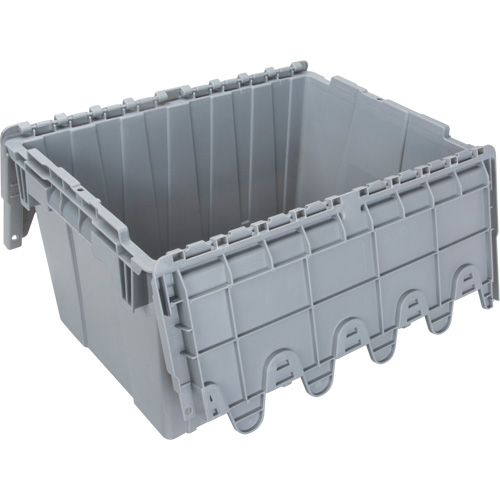 Flip Top Plastic Distribution Container, 21.65" x 15.5" x 12.5", Grey Helyx Safety & Industrial Supplies