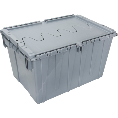 Flip Top Plastic Distribution Container, 21.65" x 15.5" x 12.5", Grey Helyx Safety & Industrial Supplies