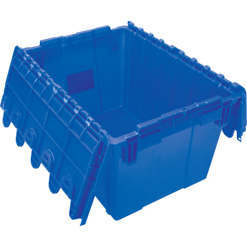 Contenant de distribution en plastique avec dessus basculant, 21,65" x 15,5" x 12,5", Bleu Helyx Safety & Industrial Supplies