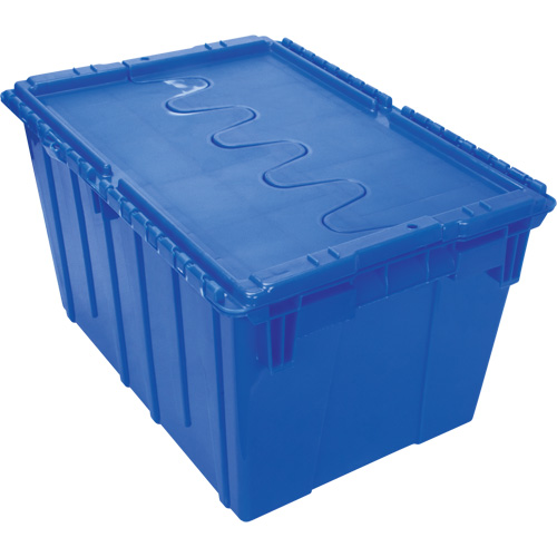 Contenant de distribution en plastique avec dessus basculant, 21,65" x 15,5" x 12,5", Bleu Helyx Safety & Industrial Supplies