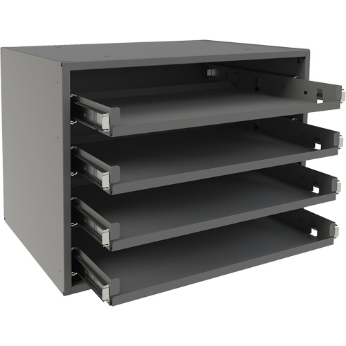 Support &agrave; petit roulement, Acier, 4 compartiments, 15-9/16" la x 11-7/8" p, 11-5/16" h, Gris Helyx Safety & Industrial Supplies