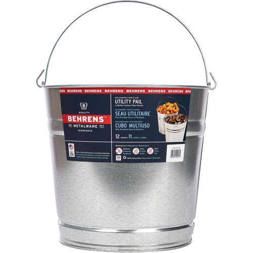 Seau, Acier galvanis&eacute;, 11 L Helyx Safety & Industrial Supplies