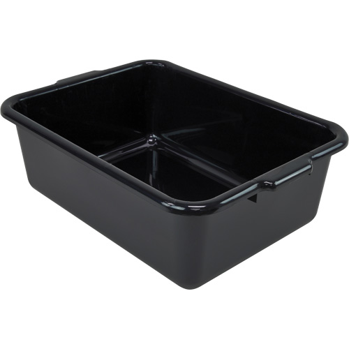 All-Purpose Flat-Bottom Storage Tub, 7" H x 15" D x 21" L, Plastic, Black Helyx Safety & Industrial Supplies